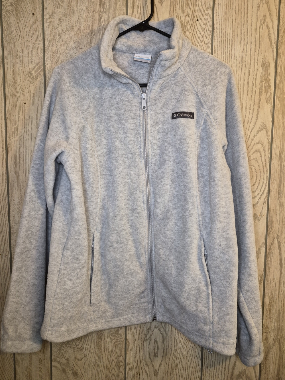 Columbia Heather Light Gray Full-Zip Fleece Jacket